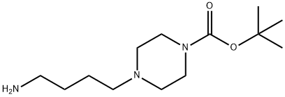 1-叔丁氧羰基-4-(4-氨基丁基)哌嗪 结构式