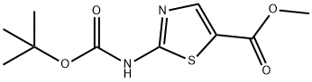 2-((叔丁氧基羰基)氨基)噻唑-5-羧酸甲酯 结构式