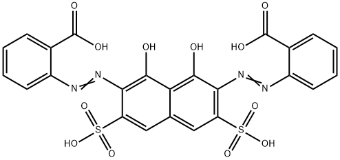 2,2'-(1,8-二羟基萘-3,6-二磺钠-2,7-双偶氮)二苯甲酸 结构式
