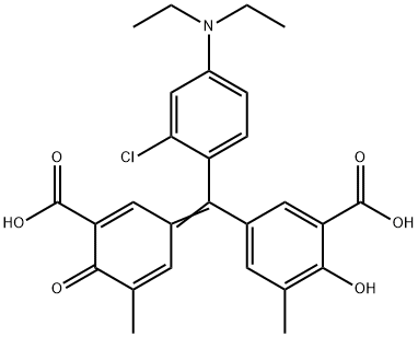 5-[(3-carboxy-5-methyl-4-oxo-2,5-cyclohexadien-1-ylidene)[2-chloro-4-(diethylamino)phenyl]methyl]-3-methylsalicylic acid  结构式