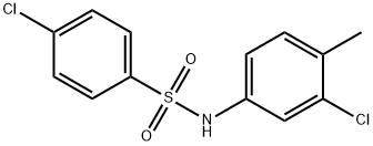 4-氯-N-(3-氯-4-甲基苯基)苯磺酰胺 结构式