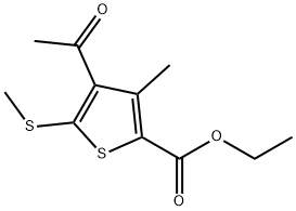 ETHYL 4-ACETYL-3-METHYL-5-(METHYLTHIO)THIOPHENE-2-CARBOXYLATE 结构式