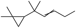 2-(1,1-Dimethyl-2-pentenyl)-1,1-dimethylcyclopropane 结构式