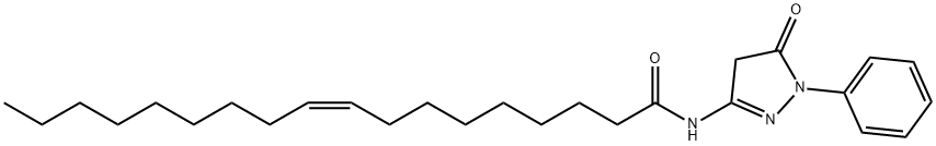 N-(4,5-二氢-5-氧代-1-苯基-1H-吡唑-3-基)-9-十八碳烯酰胺 结构式