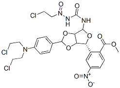 [(4R)-7-[4-[bis(2-chloroethyl)amino]phenyl]-2-[(2-chloroethyl-nitroso- carbamoyl)amino]-3,6,8-trioxabicyclo[3.3.0]oct-4-yl]methyl 4-nitrobenz oate 结构式