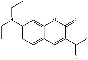 3-乙酰基-7-(二乙基氨基)-2H-吡喃-2-酮 结构式