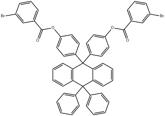 [4-[9-[4-(3-bromobenzoyl)oxyphenyl]-10,10-diphenyl-anthracen-9-yl]phenyl] 3-bromobenzoate 结构式