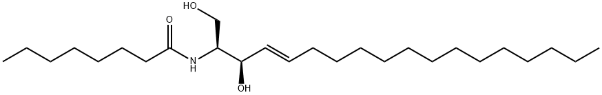 N-辛酰基-D-神经鞘氨醇 结构式