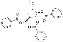 甲基-2,3,5-三-O-苯甲酰基-ALPHA-D-呋喃阿拉伯糖 结构式