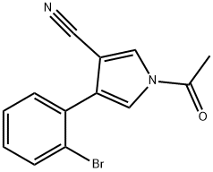 1-ACETYL-4-(2-BROMOPHENYL)-1H-PYRROLE-3-CARBONITRILE 结构式