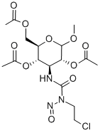 1-(2-Chloroethyl)-3-(3-deoxy-1-O-methyl-2,4,6-tri-O-acetyl-D-glucopyra nos-3-yl)-1-nitrosourea 结构式