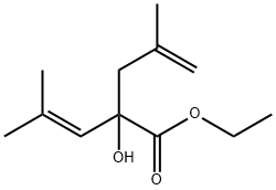 2-Hydroxy-4-methyl-2-(2-methyl-2-propenyl)-3-pentenoic acid ethyl ester 结构式