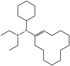 [(Cyclododecen-1-yl)cyclohexylamino]diethylborane 结构式