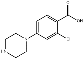 2-氯-4-(1-哌嗪基)苯甲酸 结构式