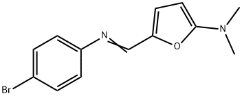 2-Furanamine,  5-[[(4-bromophenyl)imino]methyl]-N,N-dimethyl- 结构式