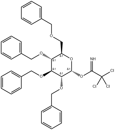 2,3,4,6-四-O-苄基-Α-D-吡喃葡萄糖基三氯乙酰亚胺酯 结构式