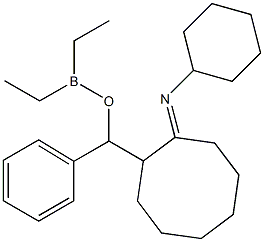 Diethyl[phenyl[2-(cyclohexylimino)cyclooctyl]methoxy]borane 结构式