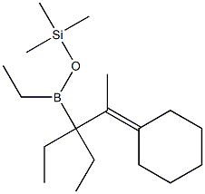 Ethyl(2-cyclohexylidene-1,1-diethylpropyl)(trimethylsilyloxy)borane 结构式