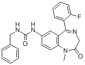 1-Benzyl-3-(5-(o-fluorophenyl)-2,3-dihydro-1-methyl-2-oxo-1H-1,4-benzo diazepin-7-yl)urea 结构式