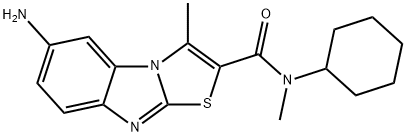 6-AMINO-N-CYCLOHEXYL-N,3-DIMETHYLTHIAZOLO[3,2-A]BENZIMIDAZOLE-2-CARBOXAMIDE HYDROCHLORIDE 结构式