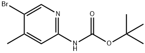(5-溴-4-甲基吡啶-2-基)氨基甲酸叔丁酯 结构式
