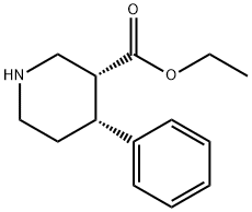 (3R,4R)-4-苯基哌啶-3-甲酸乙酯 结构式