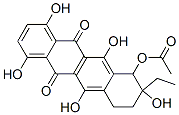 7-Acetoxy-8-ethyl-7,8,9,10-tetrahydro-1,4,6,8,11-pentahydroxy-5,12-naphthacenedione 结构式