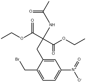 2-(乙酰氨基)-2-(2-(溴甲基)-5-硝基苄基)丙二酸二乙酯 结构式
