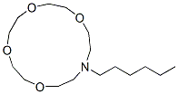 13-hexyl-1,4,7,10-tetraoxa-13-azacyclopentadecane 结构式