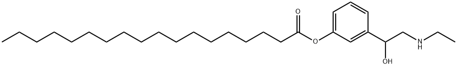 Octadecanoic acid 3-(2-(ethylamino)-1-hydroxyethyl)phenyl ester 结构式