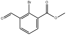 2-溴-3-甲酰基苯甲酸甲酯 结构式