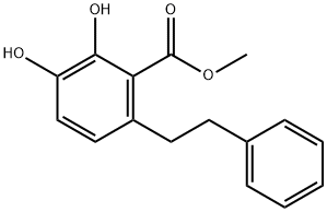 2,3-Dihydroxy-6-(2-phenylethyl)benzoic acid methyl ester 结构式