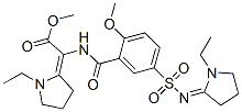 (1-Ethylpyrrolidin-2-ylidene)[5-[(1-ethylpyrrolidin-2-ylidene)sulfamoyl]-2-methoxybenzoylamino]acetic acid methyl ester 结构式