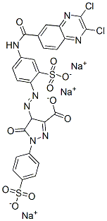 4-[[4-[[(2,3-二氯-6-喹喔啉基)羰基]氨基]-2-磺苯基]偶氮]-4,5-二氢-5-氧代-1-(4-磺苯基)-1H-吡唑-3-羧酸三钠盐 结构式