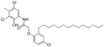 2-(4-chloro-2-tetradecylphenoxy)-N-(3,5-dichloro-2-hydroxy-4-methylphenyl)acetamide 结构式