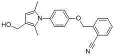 2-[[4-[3-(HYDROXYMETHYL)-2,5-DIMETHYL-1H-PYRROL-1-YL]PHENOXY]METHYL]-BENZONITRILE 结构式