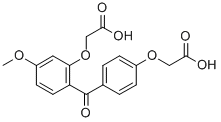 Acetic acid, (2-(4-(carboxymethoxy)benzoyl)-5-methoxyphenoxy)- 结构式