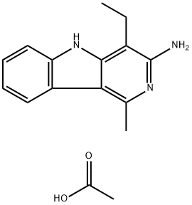 3-Amino-4-ethyl-1-methyl-5H-pyrido(4,3-b)indole acetate 结构式