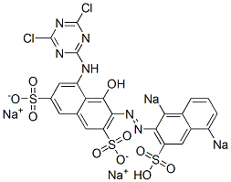 5-(4,6-Dichloro-1,3,5-triazin-2-ylamino)-4-hydroxy-3-(1,5-disodiosulfo-2-naphtylazo)-2,7-naphthalenedisulfonic acid disodium salt 结构式