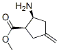 Cyclopentanecarboxylic acid, 2-amino-4-methylene-, methyl ester, (1R,2S)- 结构式