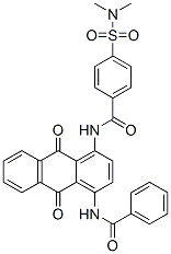 N-[4-(benzoylamino)-9,10-dihydro-9,10-dioxo-1-anthryl]-4-[(dimethylamino)sulphonyl]benzamide 结构式