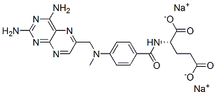 sodium N-[4-[[(2,4-diamino-6-pteridinyl)methyl]methylamino]benzoyl]-L-glutamate  结构式