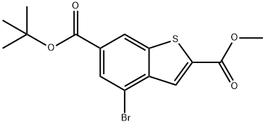 6-tert-butyl 2-Methyl 4-broMobenzo[b]thiophene-2,6-dicarboxylate 结构式