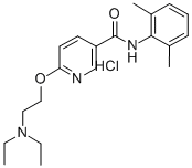 6-(2-Diethylaminoethoxy)-N-(2,6-xylyl)nicotinamide hydrochloride 结构式
