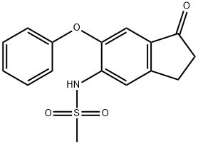 N-(1-氧亚基-6-苯氧基-2,3-二氢-1H-茚-5-基)甲磺酰胺 结构式