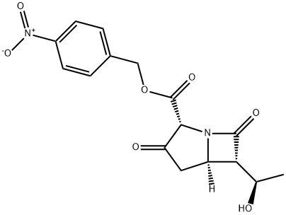 P-NITROBENZYL (2R,5R,6S)-6-[(R)-1-HYDROXYETHYL]-3,7-DIOXO-1-AZABICYCLO[3.2.0]HEPTANE-2-CARBOXYLATE 结构式