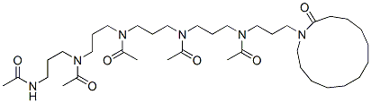 N-[3-[Acetyl[3-(acetylamino)propyl]amino]propyl]-N-[3-[acetyl[3-[acetyl[3-(2-oxoazacyclotridecan-1-yl)propyl]amino]propyl]amino]propyl]acetamide 结构式