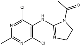 4,6-二氯-2-甲基-5-(1-乙酰基-2-咪唑啉-2)-氨基嘧啶 结构式