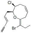 [2S,3S,5Z,8Z,(-)]-8-(1-Bromopropylidene)-3-chloro-3,4,7,8-tetrahydro-2-[(2E)-2-pentene-4-yne-1-yl]-2H-oxocin 结构式