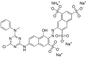 ammonium trisodium 7-[[6-[[4-chloro-6-(methylphenylamino)-1,3,5-triazin-2-yl]amino]-1-hydroxy-3-sulphonato-2-naphthyl]azo]naphthalene-1,3,6-trisulphonate 结构式